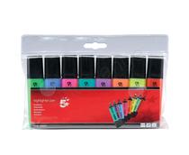 5 Star Office Highlighters Chisel Tip 1-5mm Line Assorted [Wallet 8]