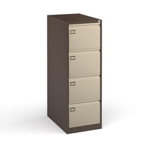 Bisley 4-Drawer Contract Steel Filing Cabinet - Coffee /Cream